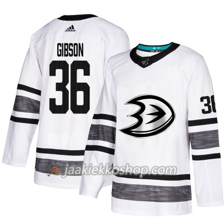 Miehille NHL Anaheim Ducks Pelipaita John Gibson 36 Valkoinen 2019 All-Star Adidas Authentic